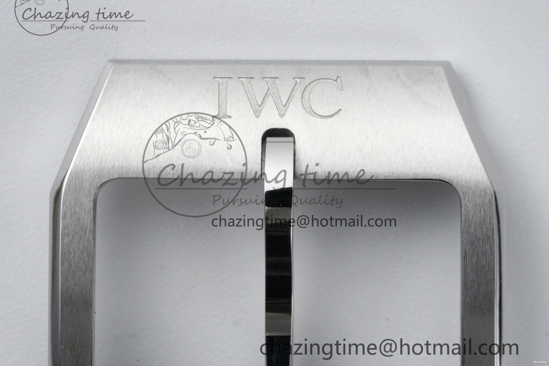 MIROTIME 0126 Pilot Chrono SS AZF 1:1 Best Edition Black Dial Orange Markers on Brown Leather Strap A EasyCare 7065